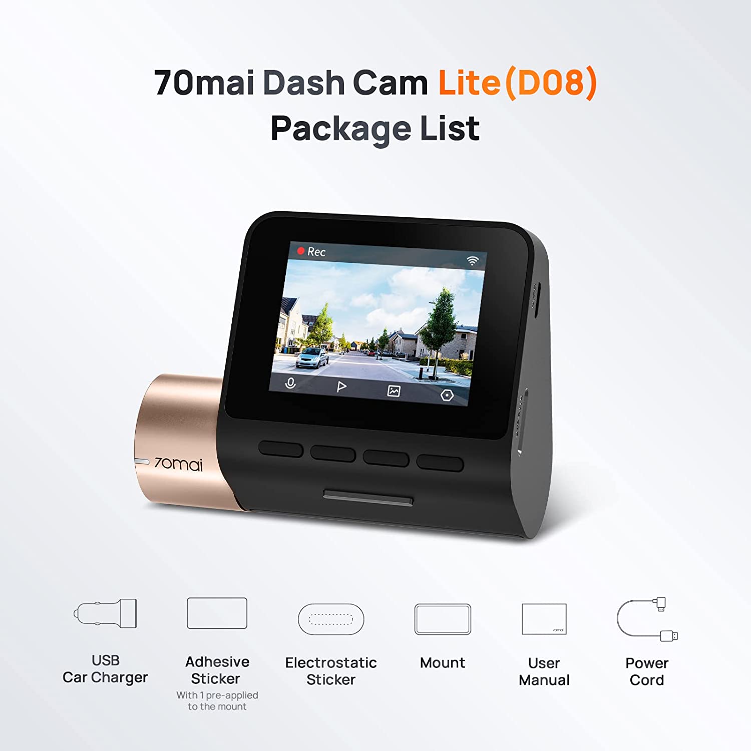 دوربین خودروی شیائومی مدل Xiaomi 70mai Dash Cam - ارسال 10 الی 15 روز کاری