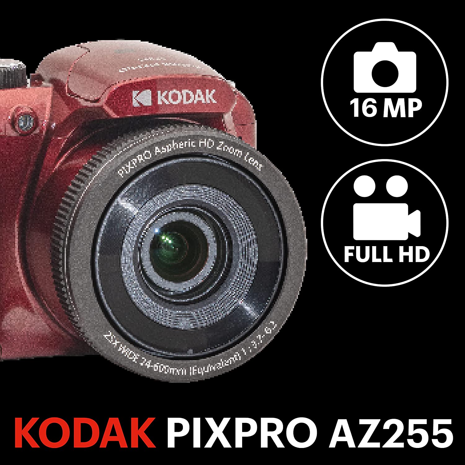 دوربین عکاسی مدل KODAK PIXPRO AZ255-RD 16MP - ارسال 10 الی 15 روز کاری