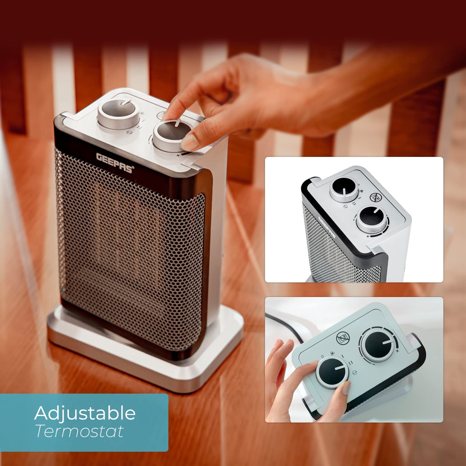 بخاری قابل حمل سرامیکی Geepas Ceramic Heater Portable Electric Space Heater - ارسال ۱۰ الی ۱۵ روز کاری