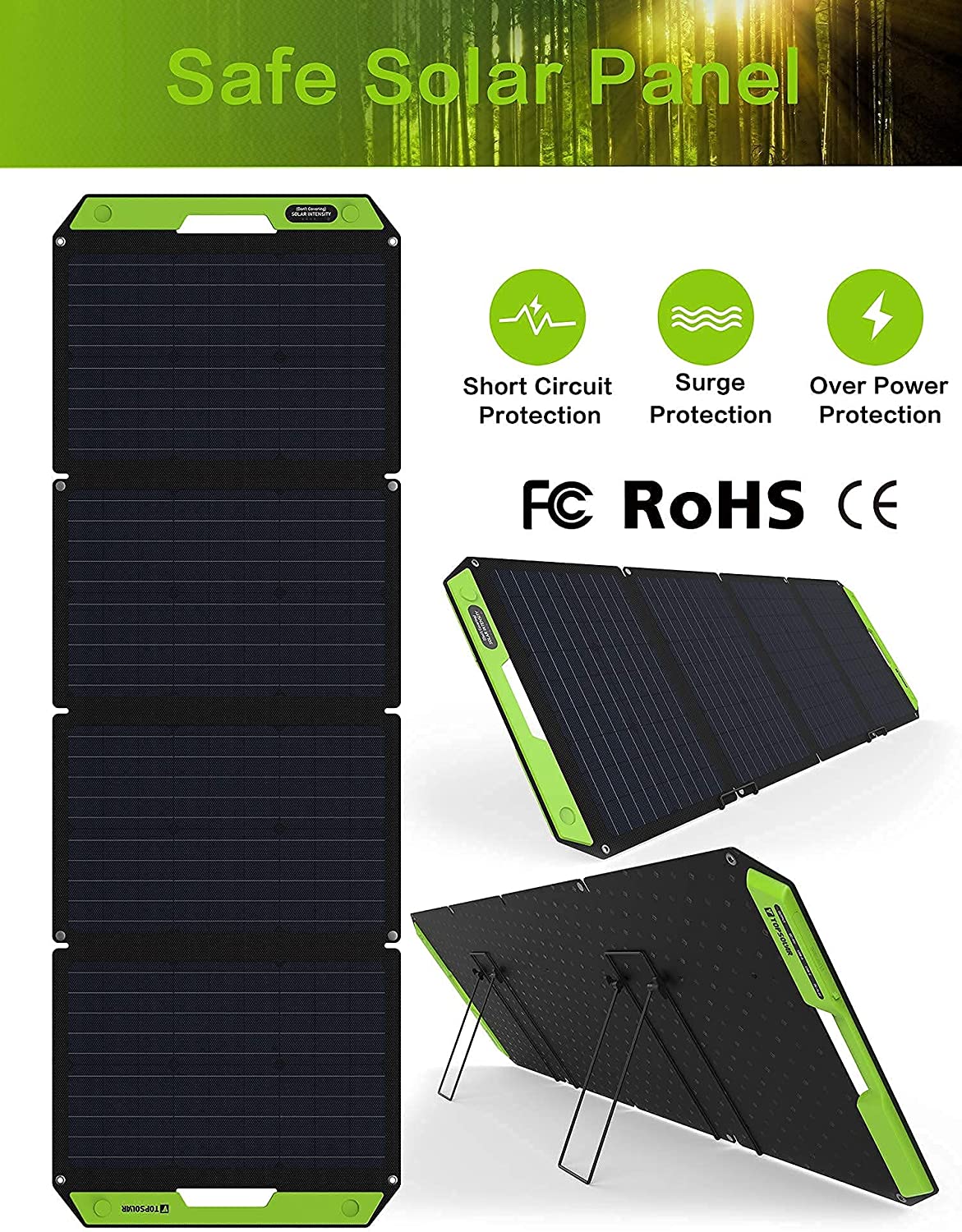 پنل خورشیدی قابل حمل مدل Topsolar 100W Foldable Portable Solar - ارسال 10 الی 15 روز کاری