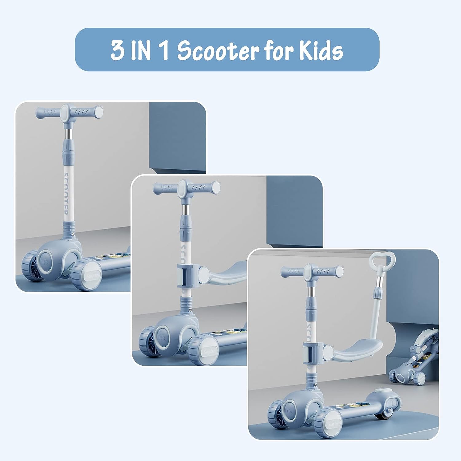 اسکوتر کودکان مدل TDOO Foldable 3 in 1 - ارسال 10 الی 15 روز کاری