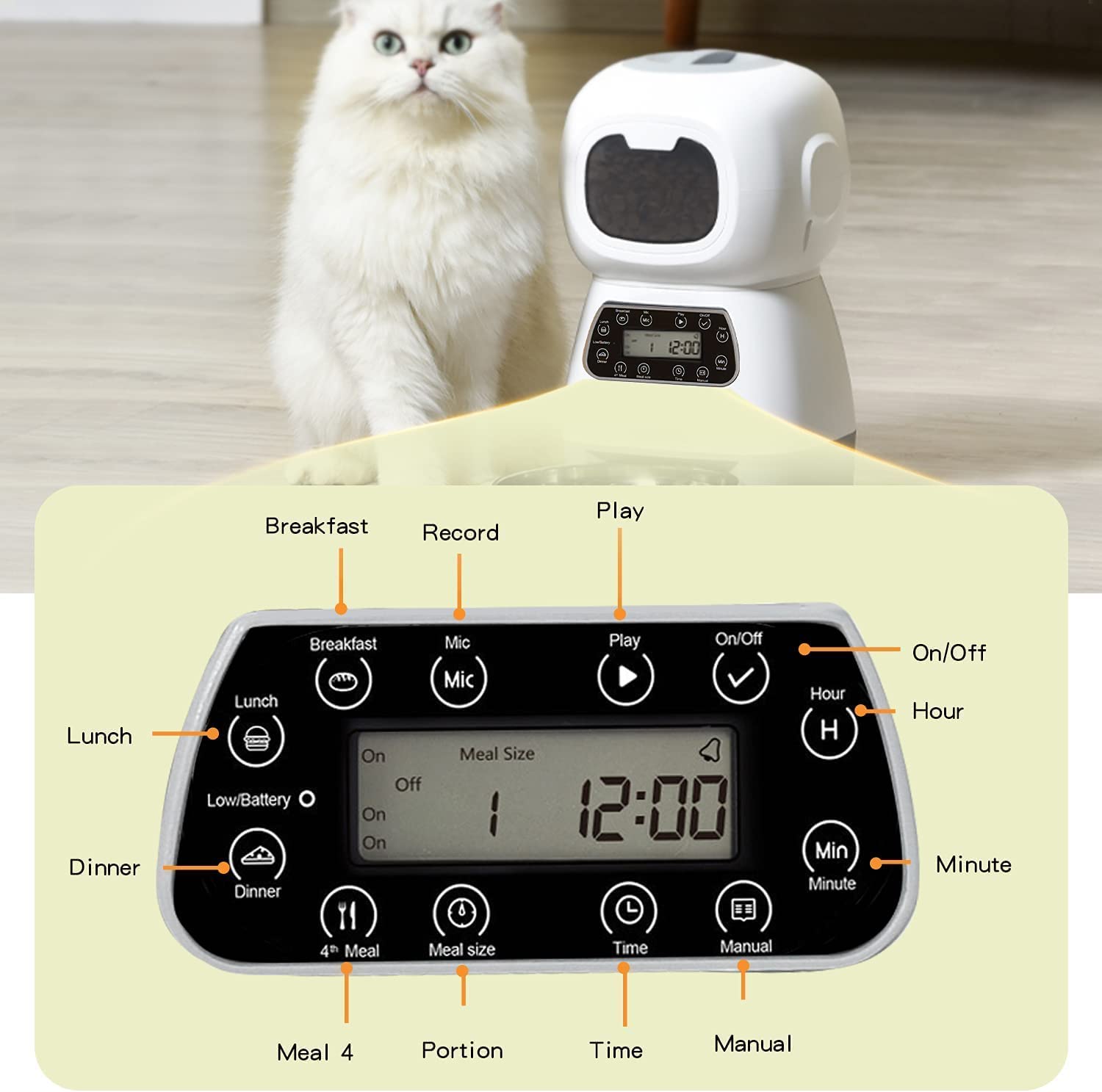 دستگاه اتوماتیک تغذیه گربه و سگ ROYAL POLAR Free Design  Voice Recorder- ارسال ۱۰ الی ۱۵ روز کاری