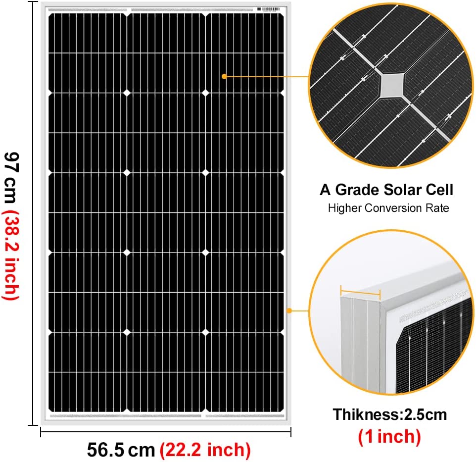 پنل خورشیدی کوچک خانگی مدل DOKIO Solar Panel 100w 18v - ارسال 10 الی 15 روز کاری