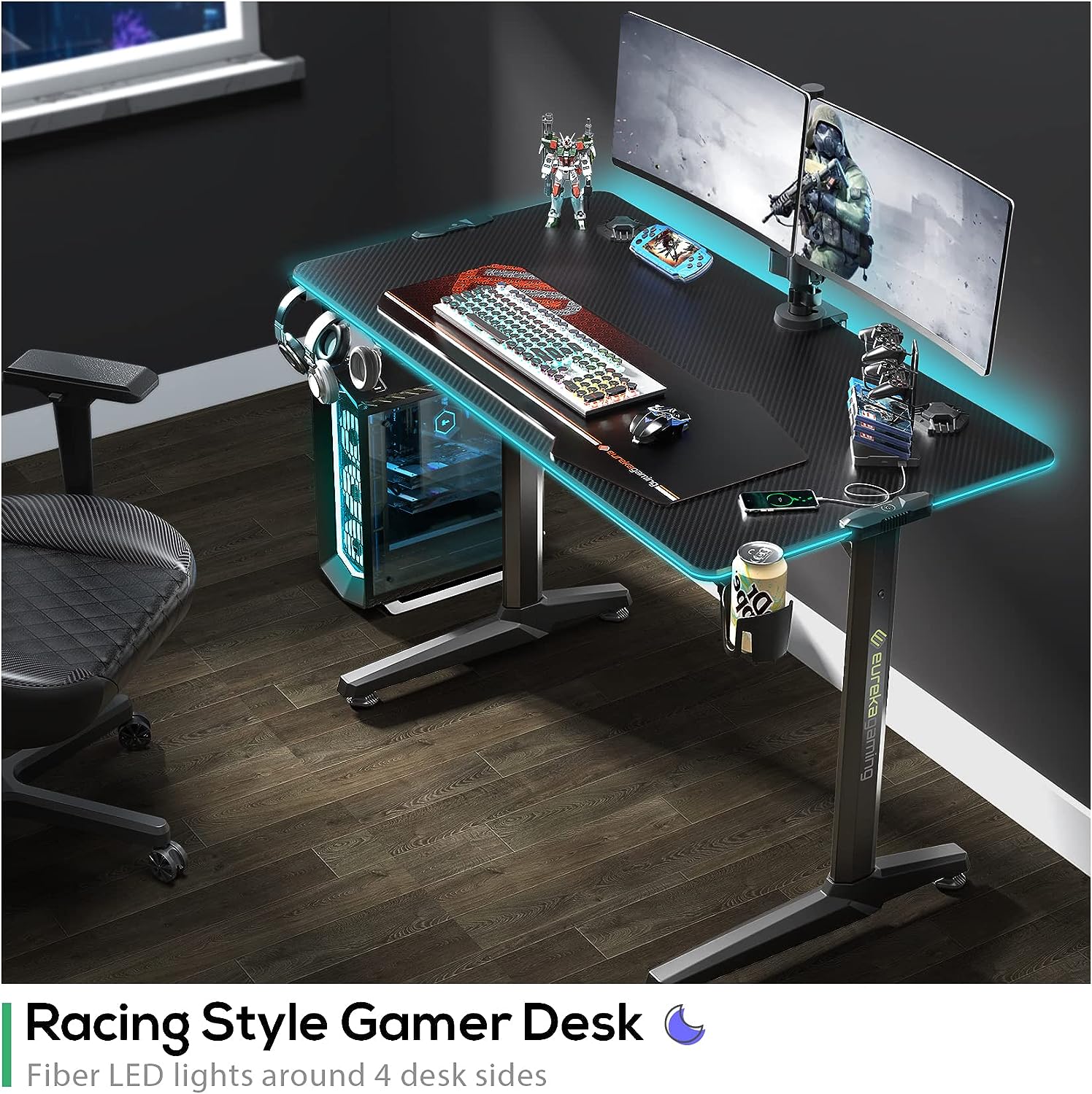 میز گیمینگ مدل Eureka Ergonomic Gaming Desk - ارسال 10 الی 15 روز کاری