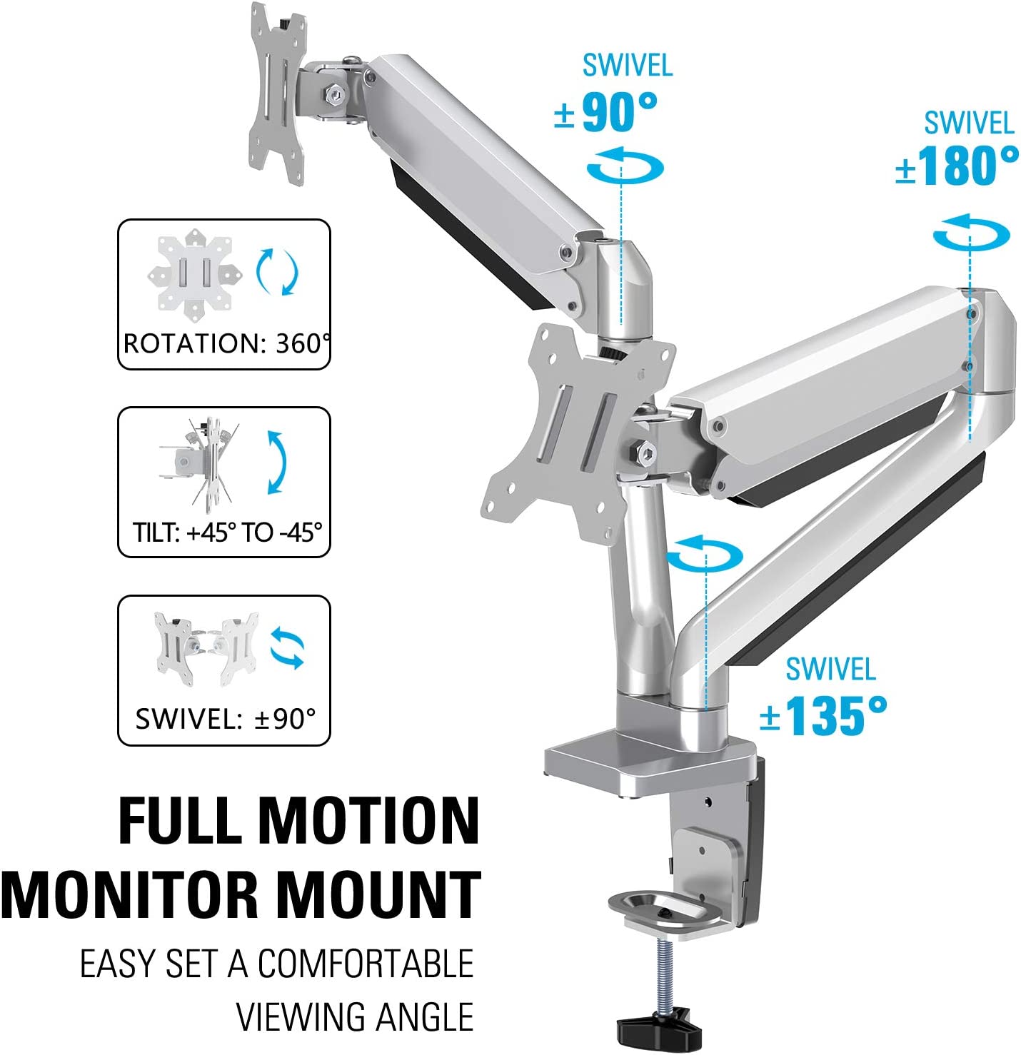 پایه نگهدارنده مانیتور MOUNTUP Dual Monitor Desk Mount - ارسال ۱۰ الی ۱۵ روز کاری