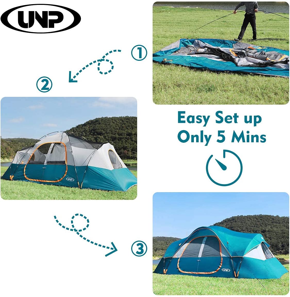 چادر کمپینگ 10 نفره UNP Camping Tent 10-Person - ارسال 15 الی 20 روز کاری