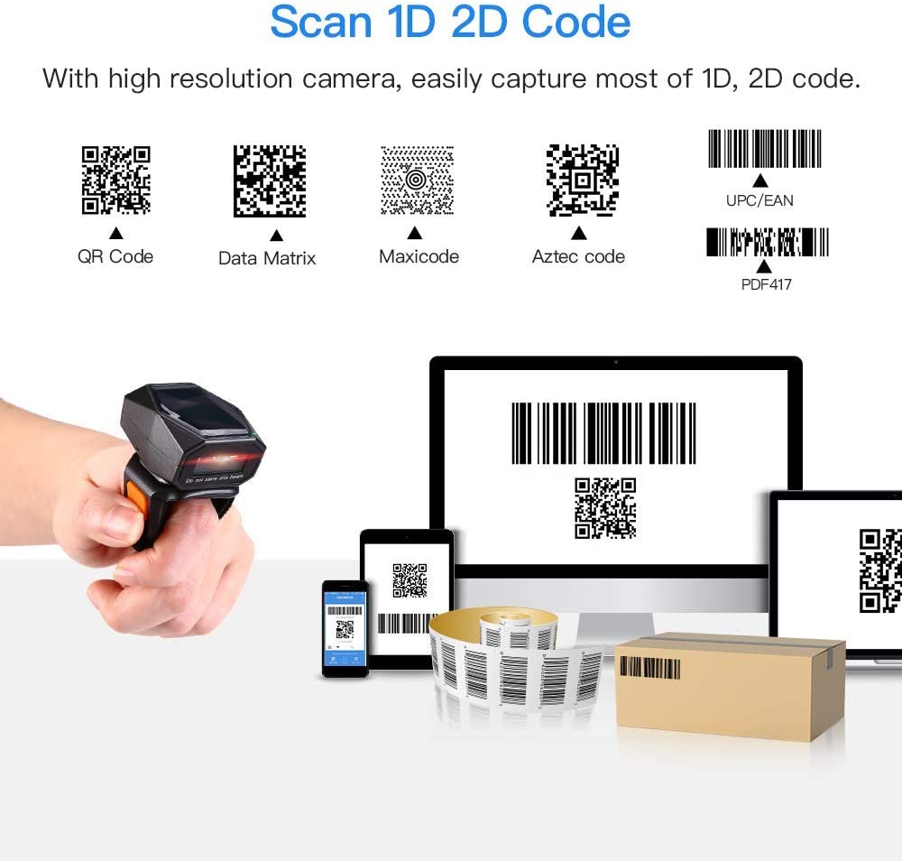 بارکد خوان بی سیم مدل Eyoyo 2D Finger Ring Barcode Scanner - ارسال 10 الی 15 روز کاری