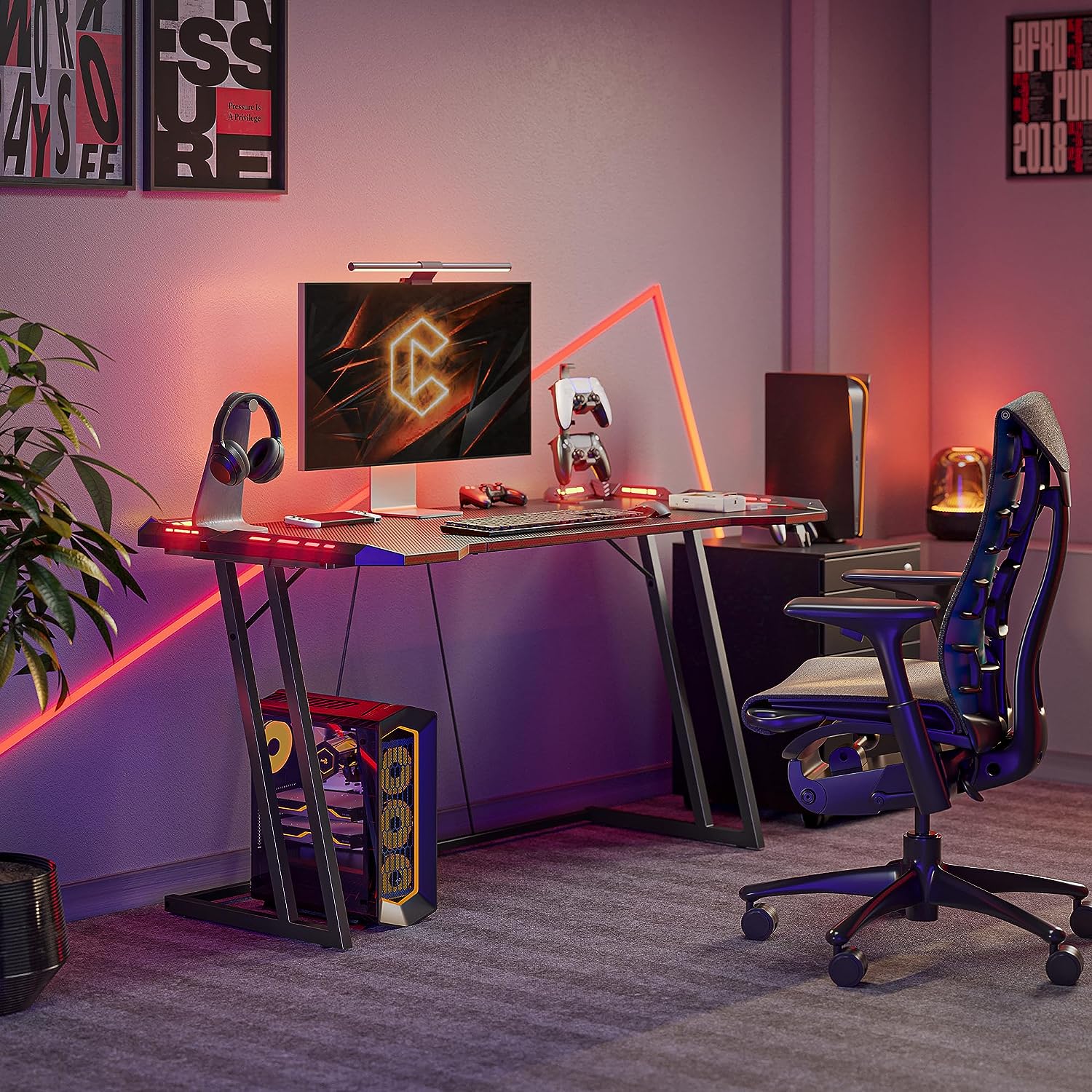 میز گیمینگ مدل CubiCubi Gaming Desk with LED 47 Inch - ارسال 15 الی 20 روز کاری