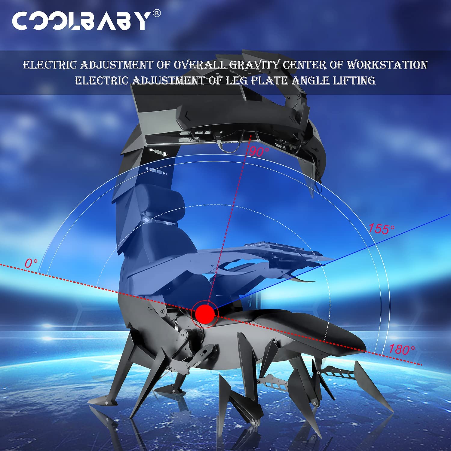 صندلی گیمینگ طرح عقرب COOLBABY Scorpion XZ-BLK- ارسال ۱۰ الی ۱۵ روز کاری