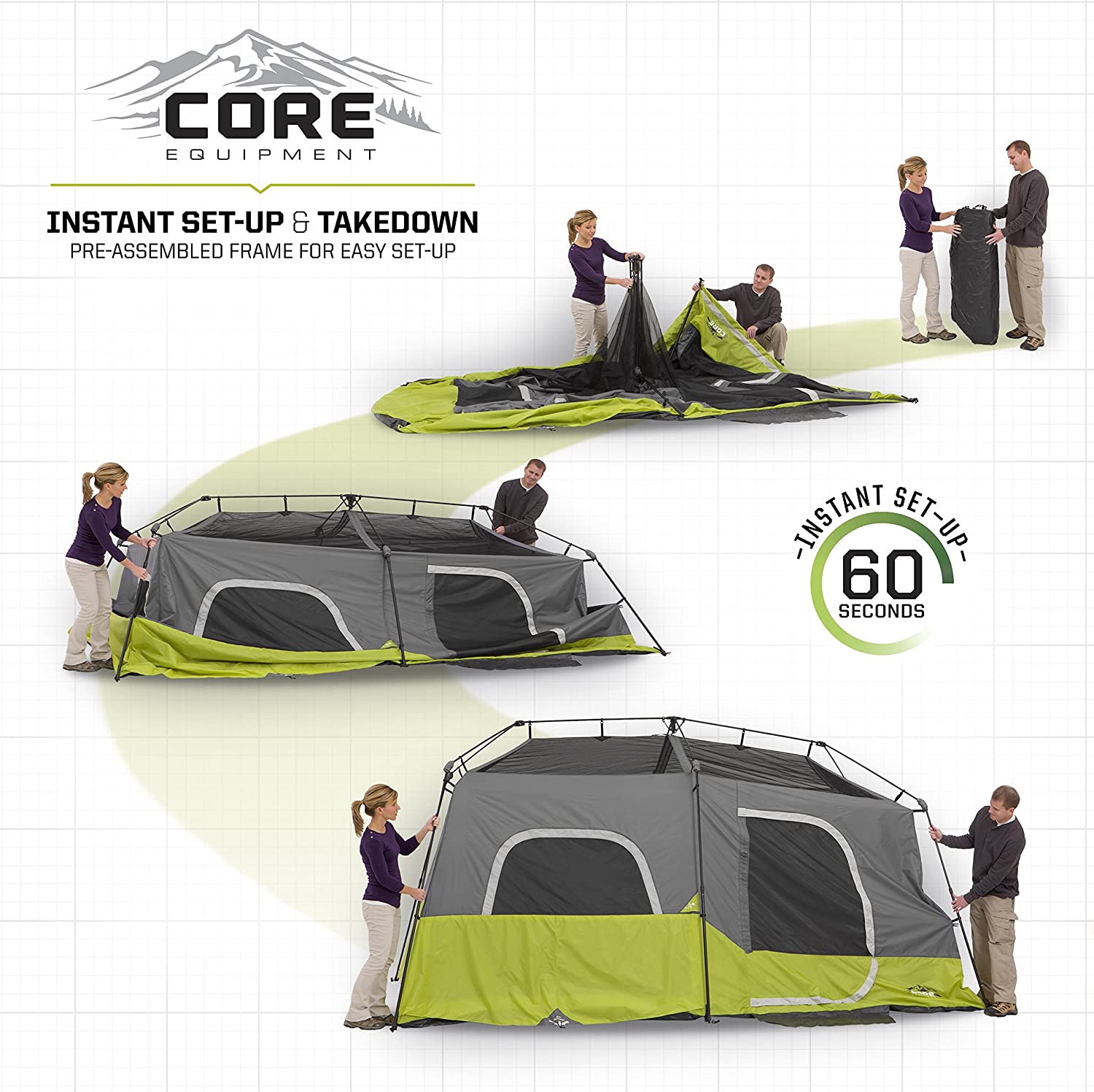 چادر کمپینگ 9 نفره Core Equipmentinstant Tent 9 Person - ارسال ۱۰ الی ۱۵ روز کاری