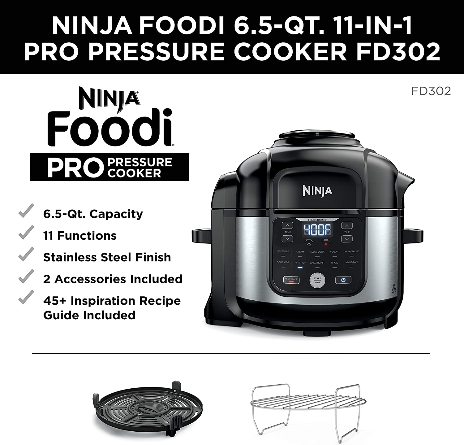 زودپز و سرخ کن نینجا مدل Ninja FD302 Foodi - ارسال 15 الی 20 روز کاری