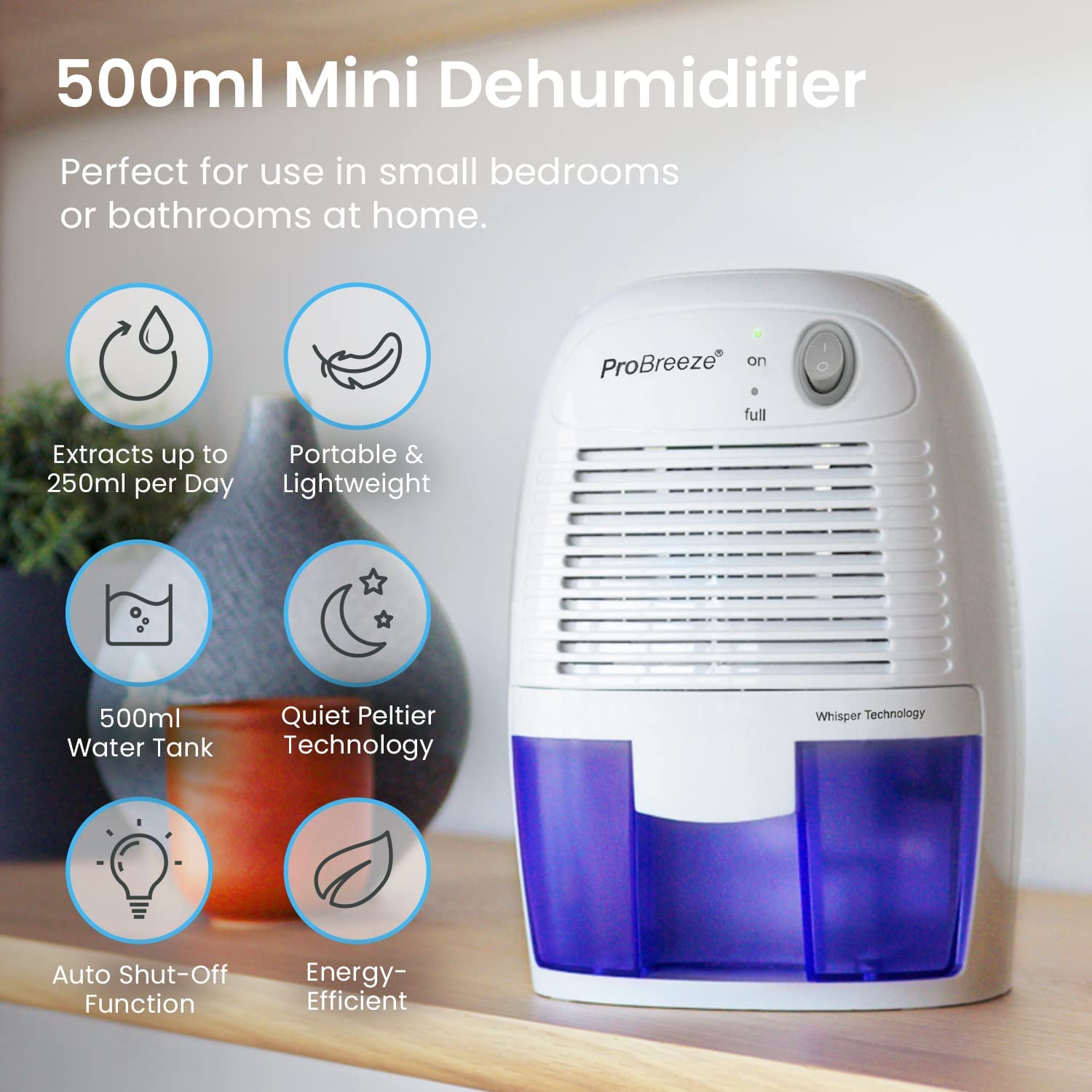 دستگاه رطوبت گیر خانگی مدل Pro Breeze Dehumidifier - ارسال 10 الی ۱۵ روز کاری