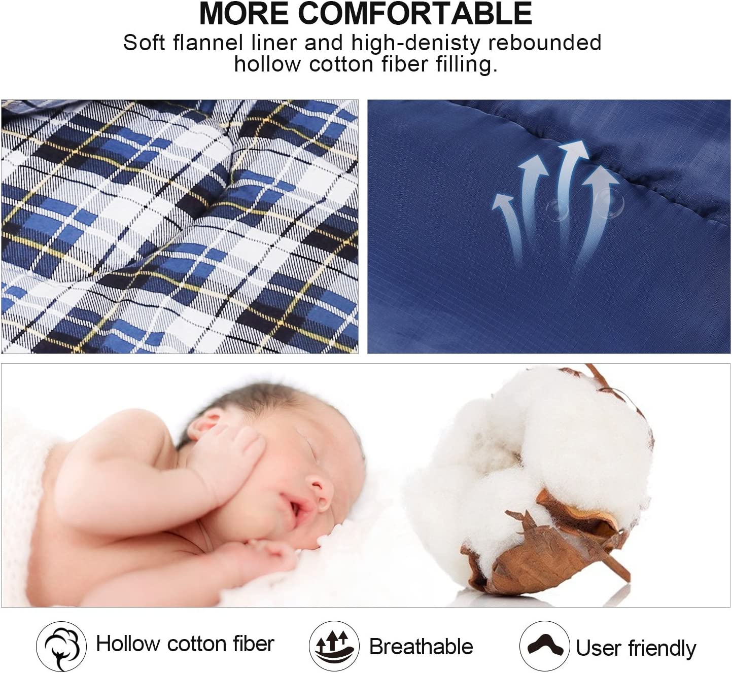 کیسه خواب کمپینگ مدل REDCAMP Cotton Flannel Sleeping Bags - ارسال 10 الی 15 روز کاری