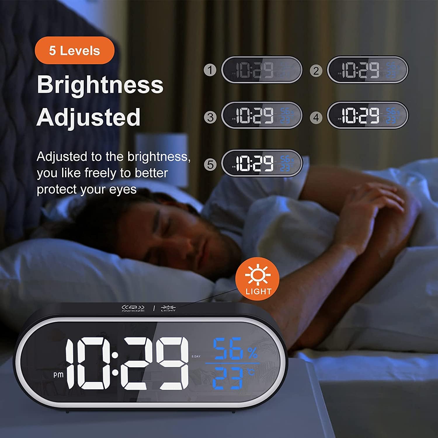 ساعت دیجیتال رومیزی مدل Excefore Digital Alarm Clock - ارسال 10 الی 15 روز کاری