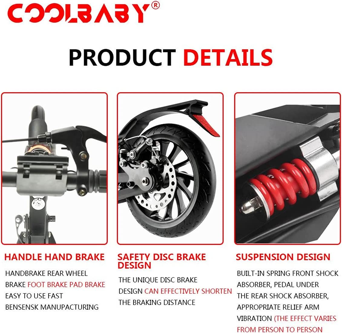 اسکوتر تاشو COOLBABY مدل Two wheels Folding Kick - ارسال ۱۰ الی ۱۵ روز کاری