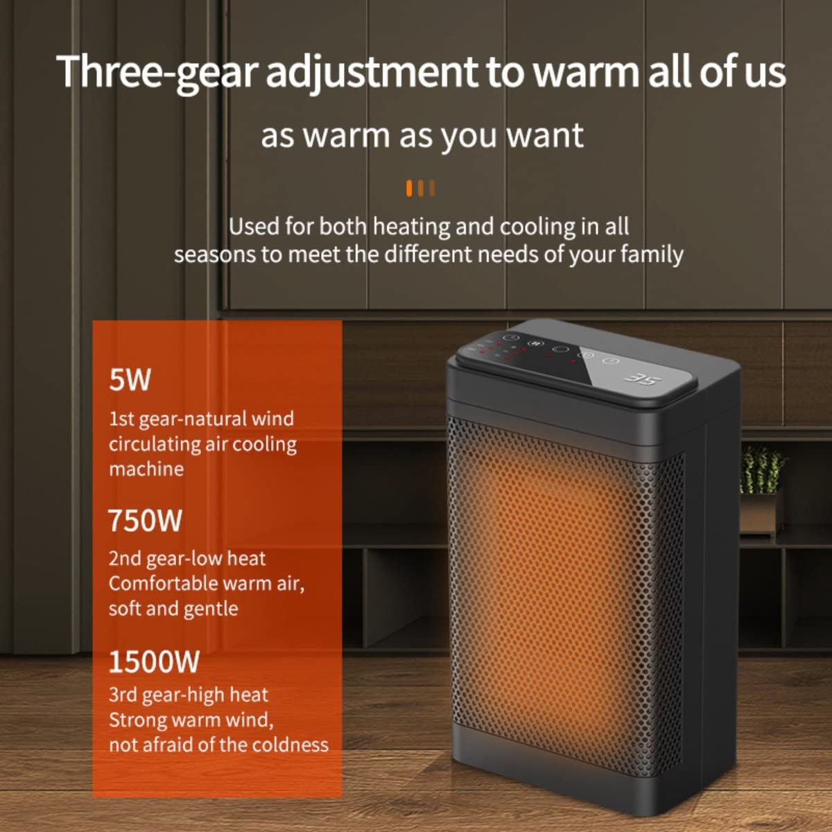 بخاری قابل حمل سرامیکی Portable Fan Heater 1500W Ceramic - ارسال ۱۰ الی ۱۵ روز کاری