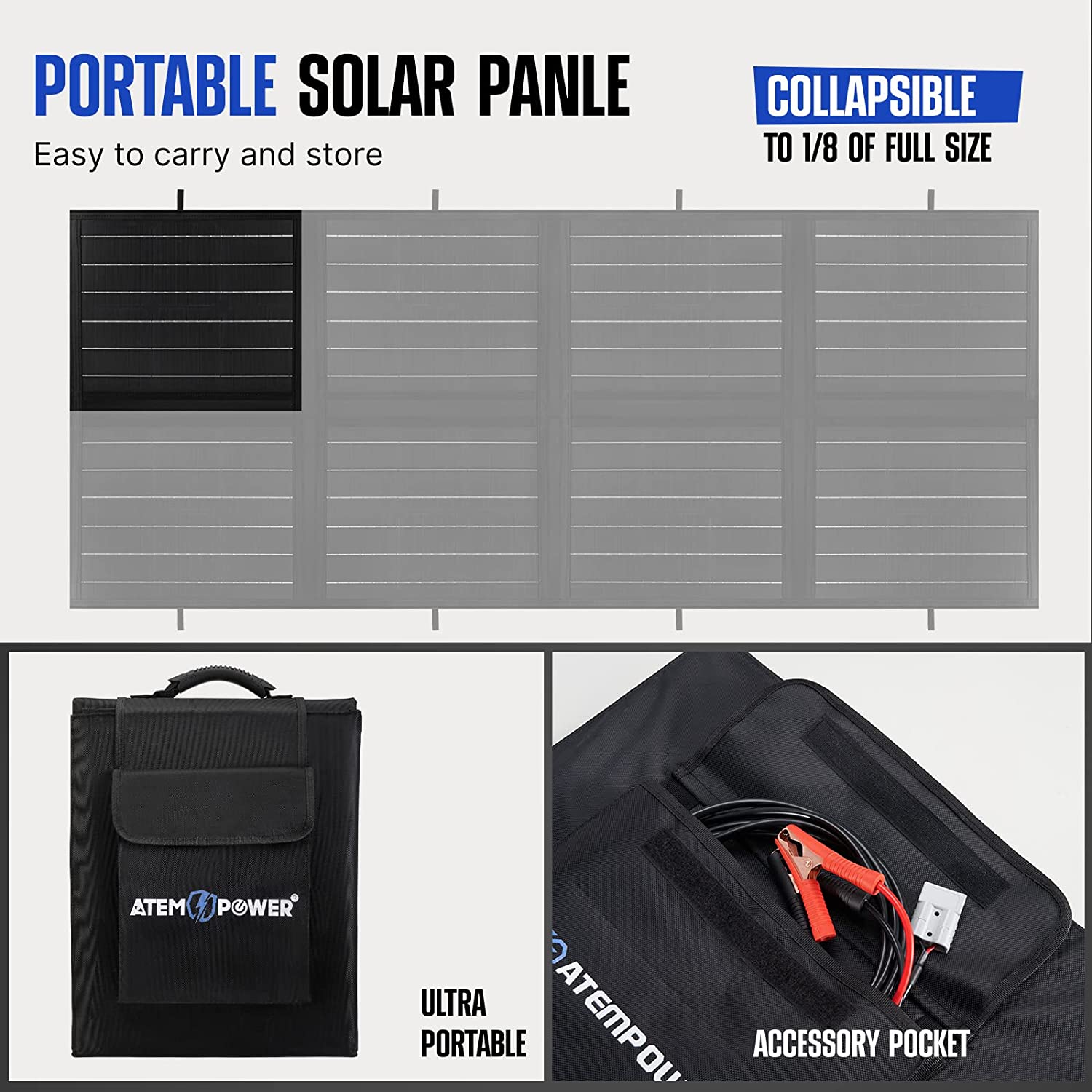 پنل خورشیدی مدل ATEM POWER 200W Portable Solar Panel - ارسال 10 الی 15 روز کاری