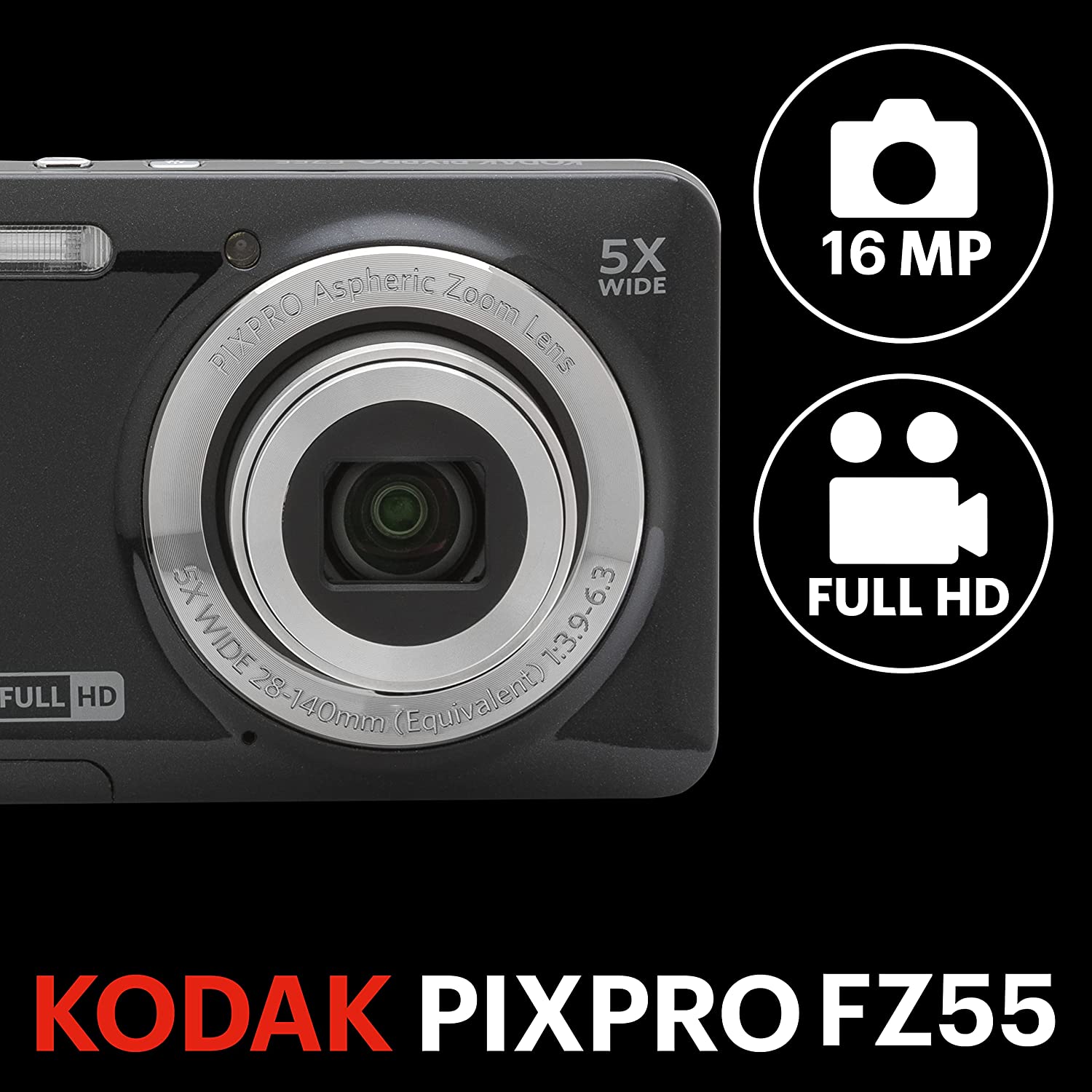 دوربین عکاسی مدل KODAK PIXPRO FZ55-BK 16MP - ارسال 25 الی 30 روز کاری
