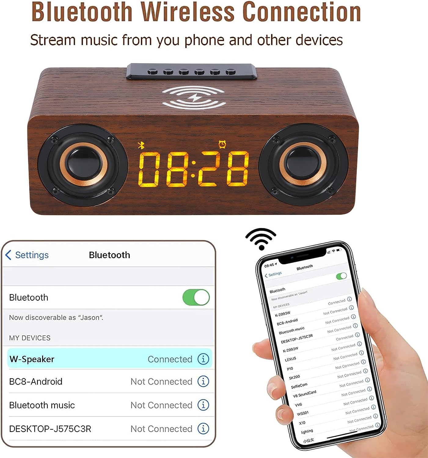ساعت رومیزی دیجیتال مدل Wooden Digital Alarm - ارسال 10 الی 15 روز کاری