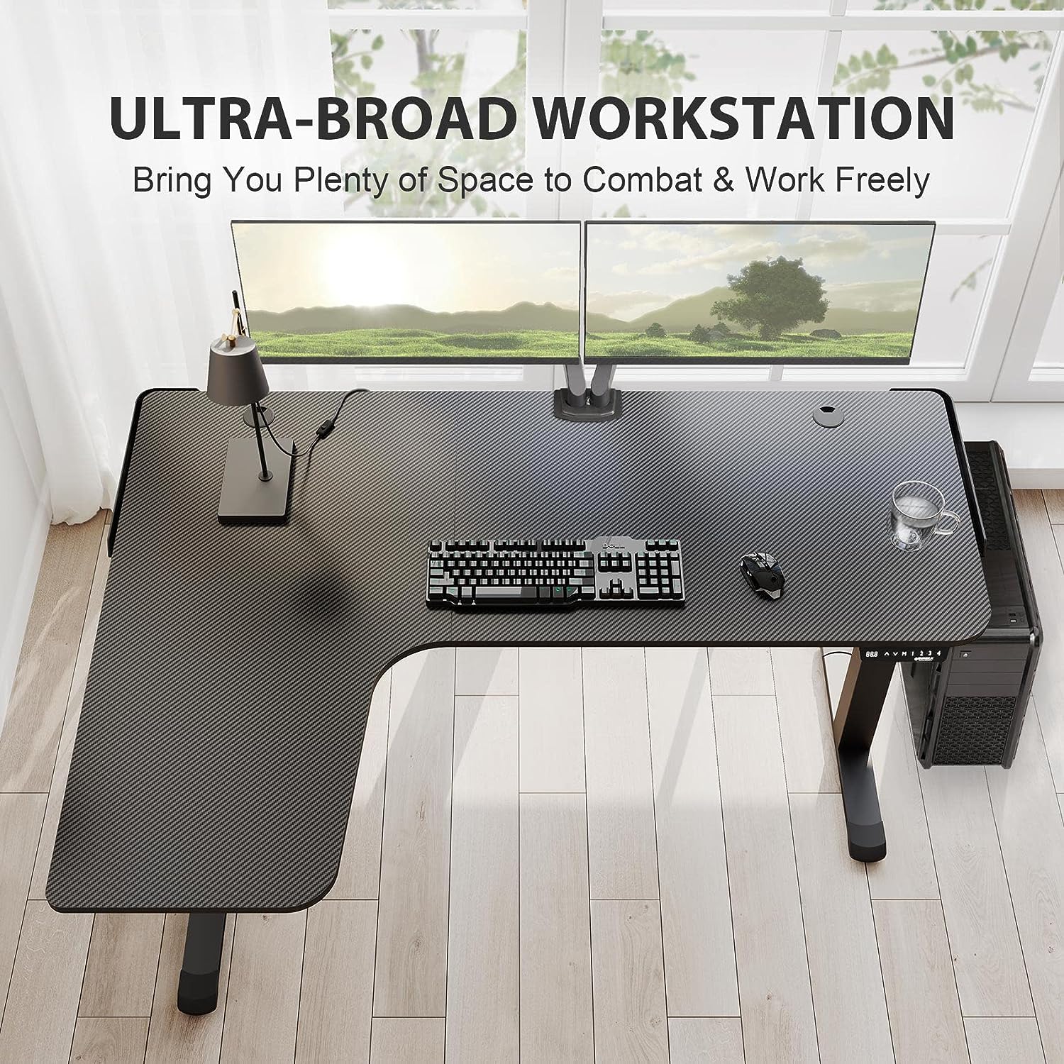 میز گیمینگ مدل EUREKA ERGONOMIC Standing Desk L Shaped - ارسال 15 الی 20 روز کاری