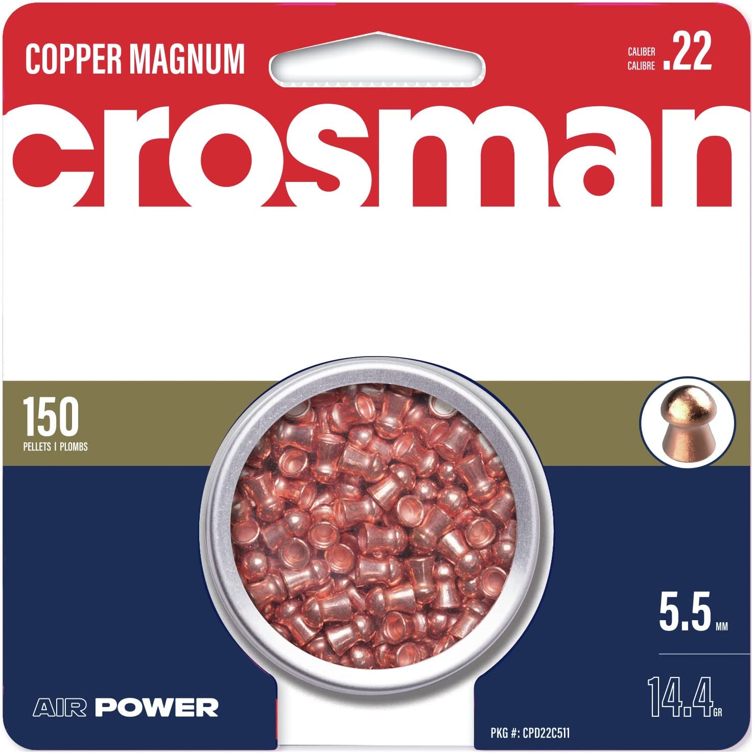 گلوله تفنگ بادی مدل Crosman 22 Copper Magnum - ارسال 10 الی 15 روز کاری