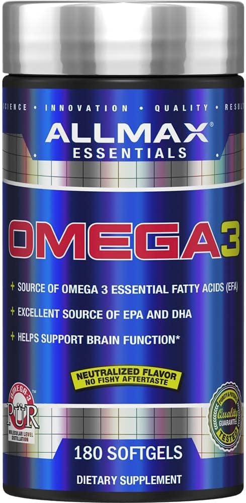 قرص ژله ای امگا 3 آلمکس 180 عددی مدل ALLMAX Nutrition Omega 3 - ارسال 10 الی 15 روز کاری