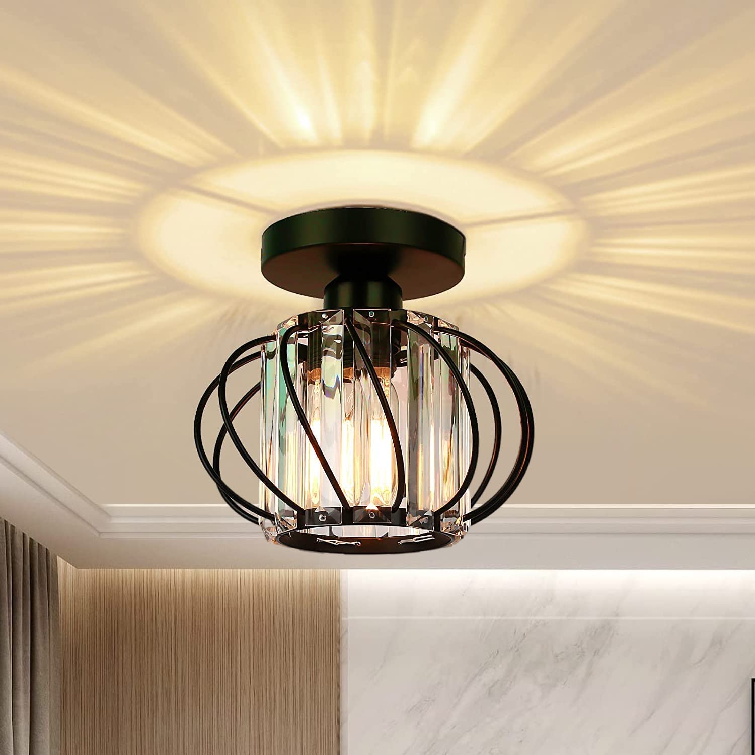 لامپ سقفی Modern Crystal Ceiling Light Fixture - ارسال ۱۰ الی ۱۵ روز کاری