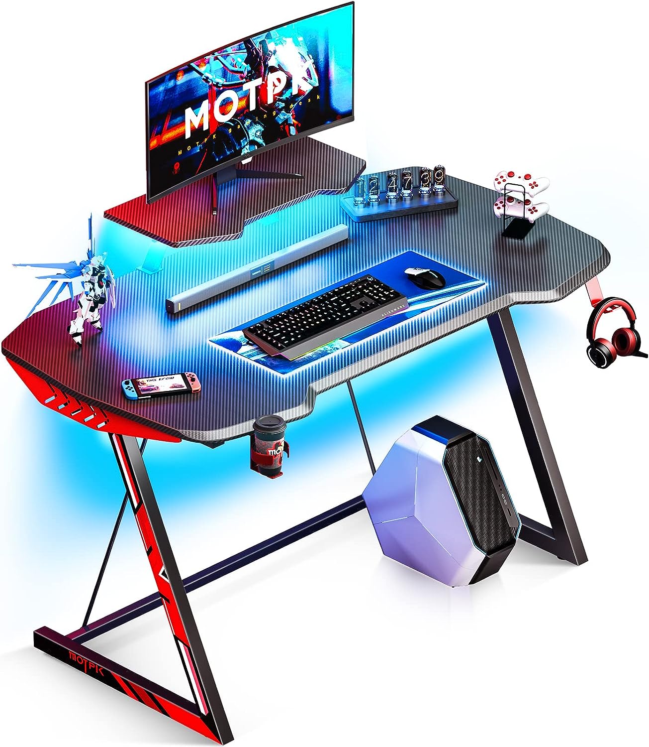 میز گیمینگ با چراغ های ال ای دی مدل MOTPK Gaming Desk with 39 inch - ارسال ۱۰ الی ۱۵ روز کاری