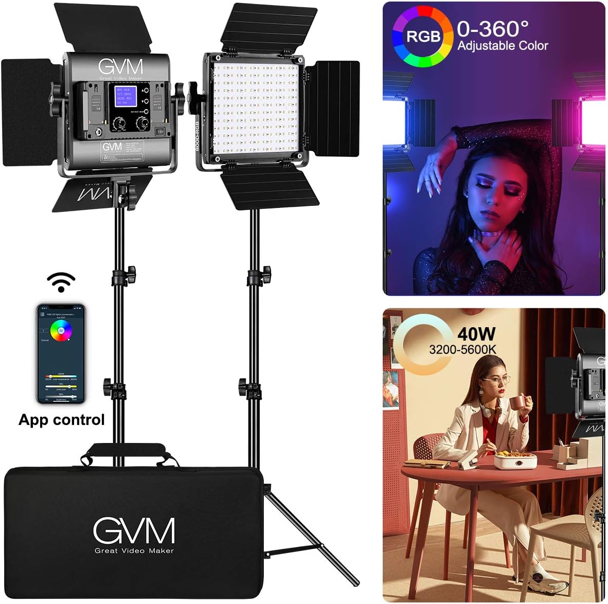 چراغ های نورپردازی ویدیویی مدل GVM RGB Led Video Light - ارسال 10 الی 15 روز کاری