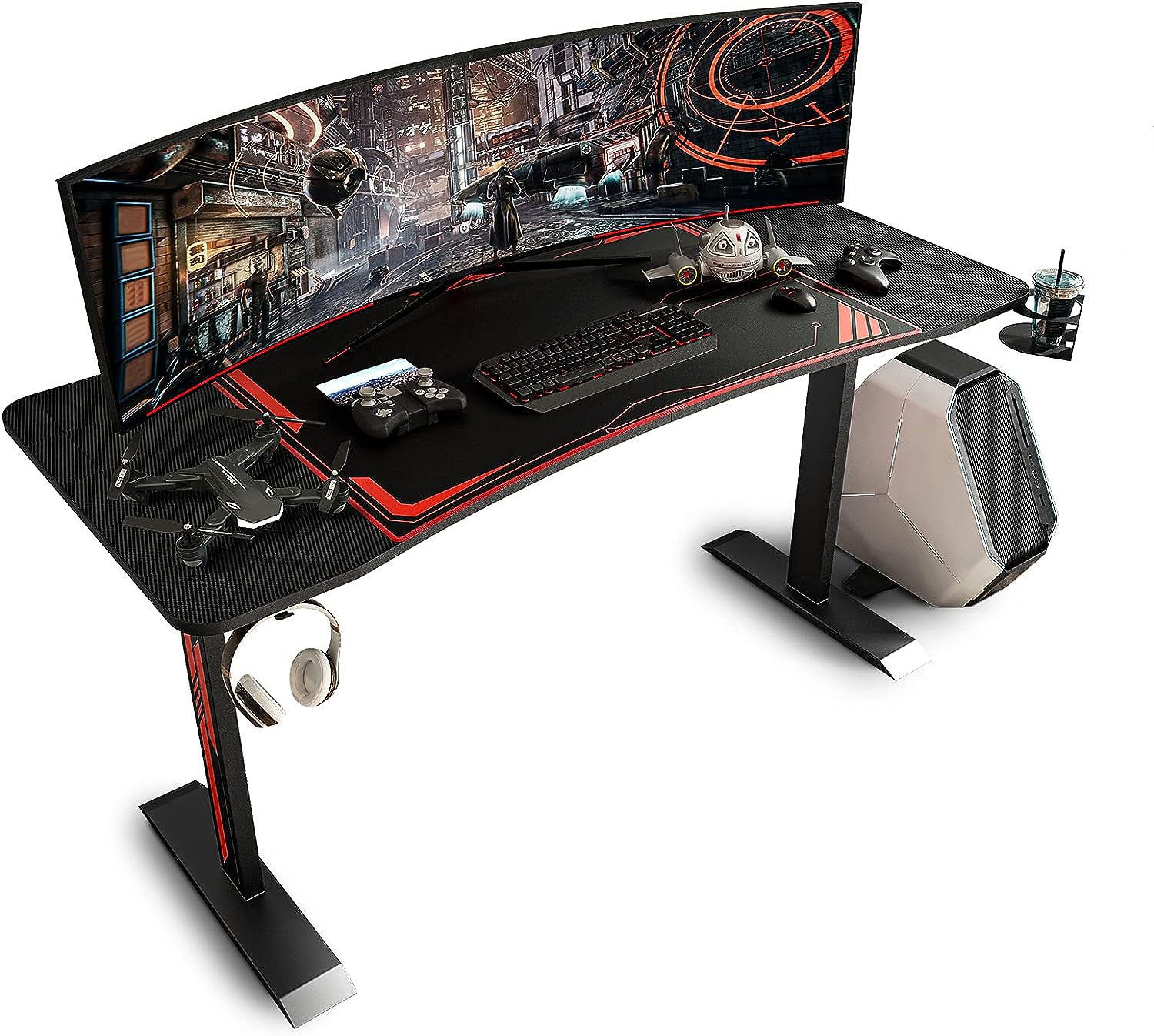 میز گیمینگ شکل T مدل Sleepmax Gaming Desk 55 Inch T-Shaped - ارسال 15 الی 20 روز کاری