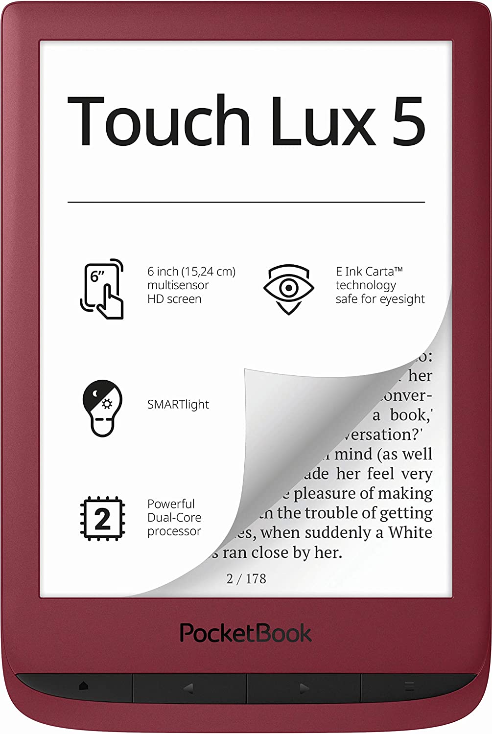 کتابخوان الکترونیکی PocketBook E-Book Reader Touch Lux 5 - ارسال 10 الی 15 روز کاری