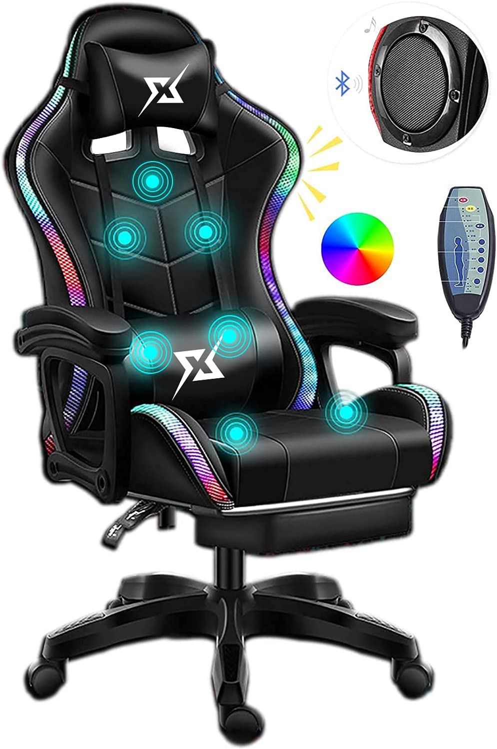 صندلی گیمینگ COOLBABY Gaming Chair LED Light Racing Chair - ارسال ۱۰ الی ۱۵ روز کاری