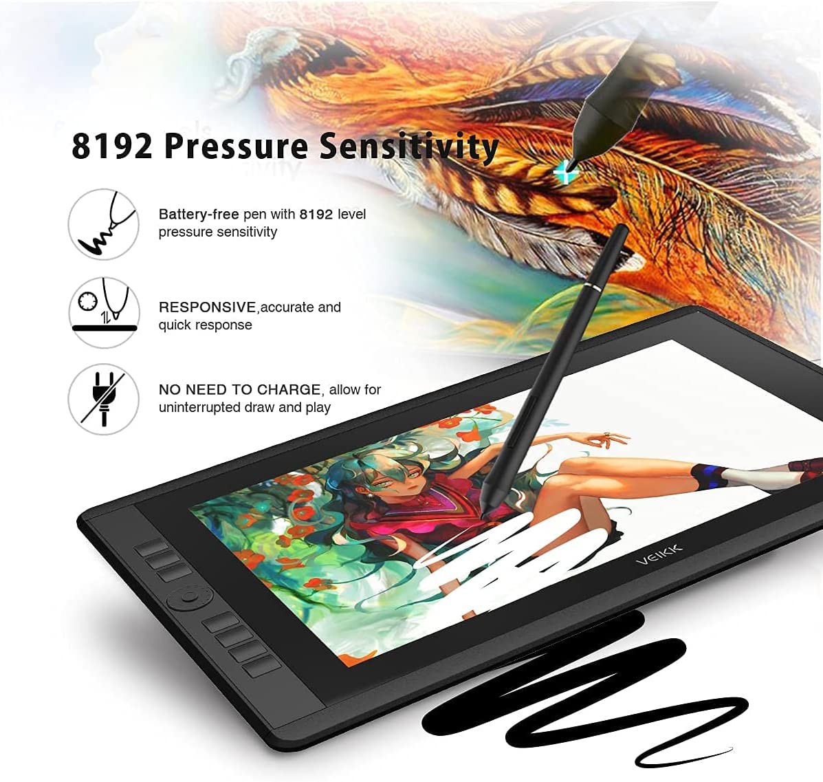تبلت طراحی ویک VEIKK Drawing Tablet مدل VK1560 Pro - ارسال ۱۰ الی ۱۵ روز کاری