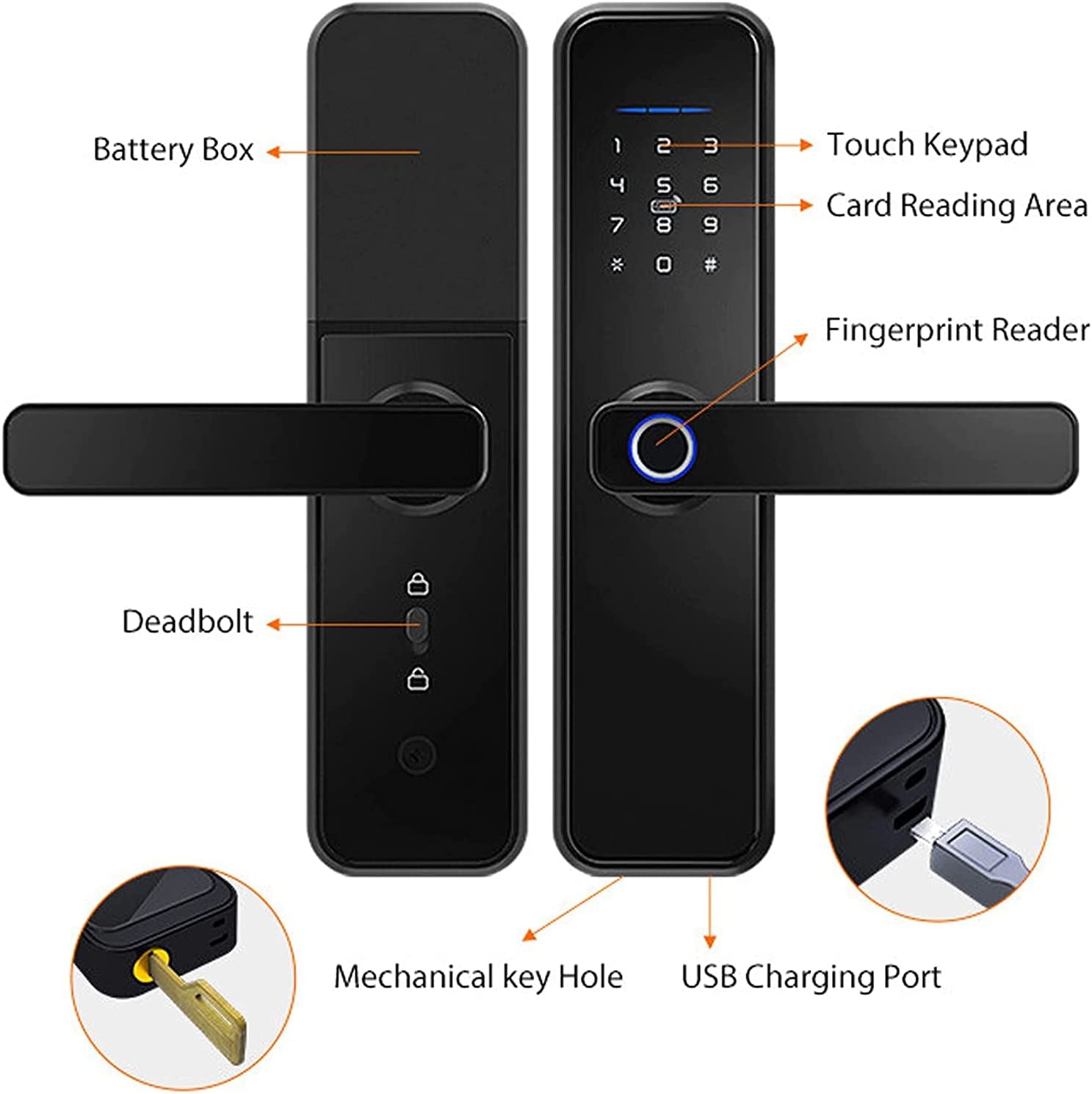 قفل درب هوشمند مدل Robustline Smart Door Lock - ارسال ۱۰ الی ۱۵ روز کاری