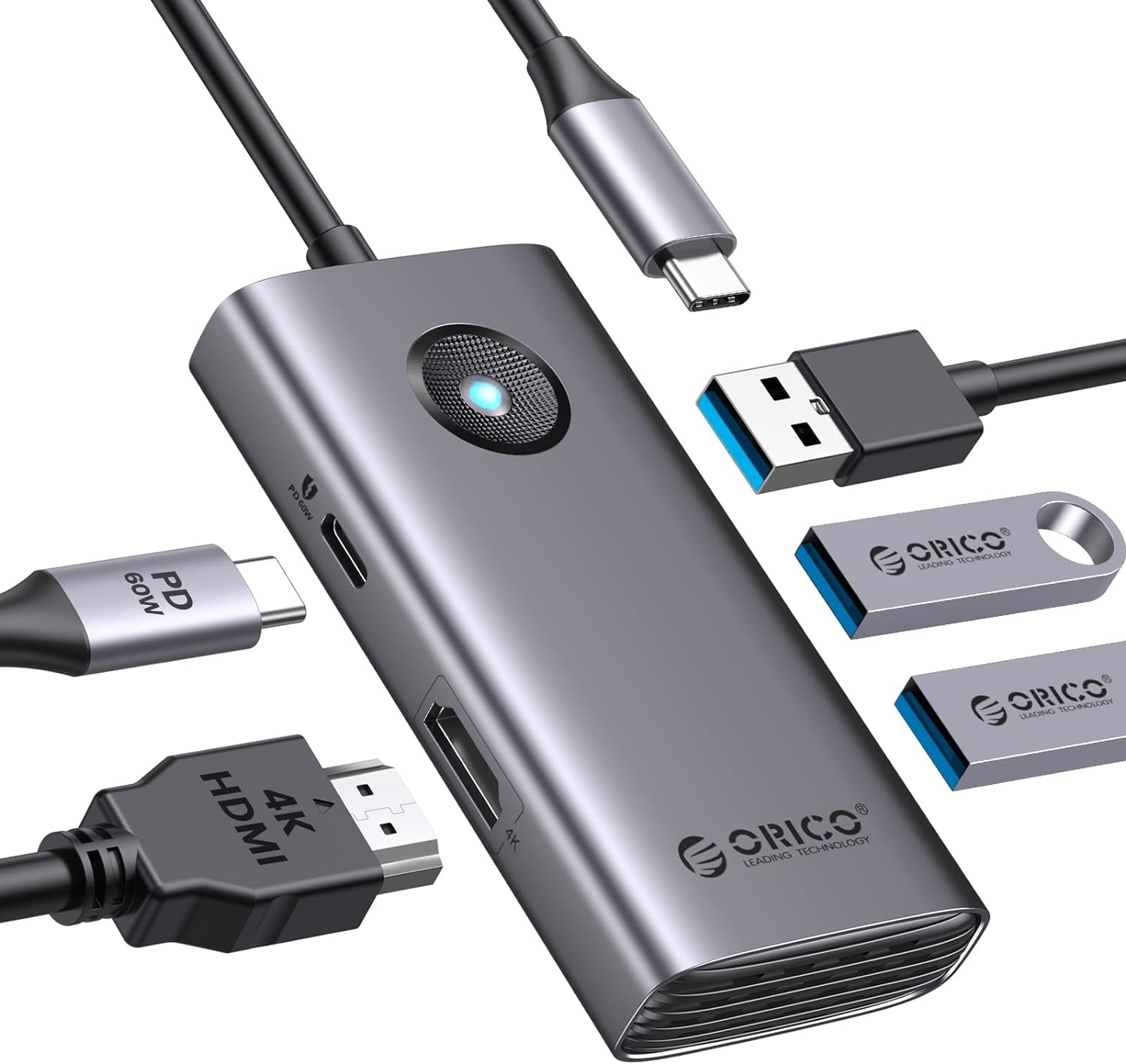 هاب 5 پورت اوریکو تایپ C مدل USB C Hub ORICO 5-in-1 - ارسال 10 الی 15 روز کاری