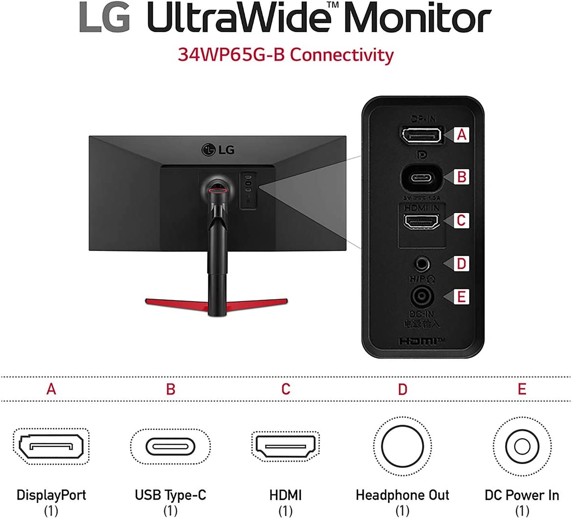 مانیتور ال جی LG 34WP65G-B 34-Inch 21:9 UltraWide Full HD - ارسال ۱۰ الی ۱۵ روز کاری