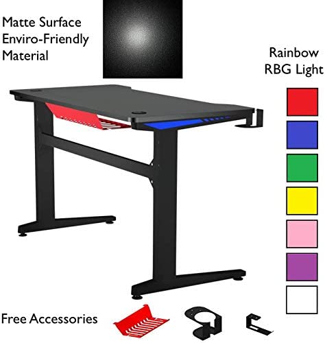 میز گیمینگ برند Yalla Office مدل Yb-Tbl-La-Gmic-Blk-140X60-LED - ارسال ۱۰ الی ۱۵ روز کاری