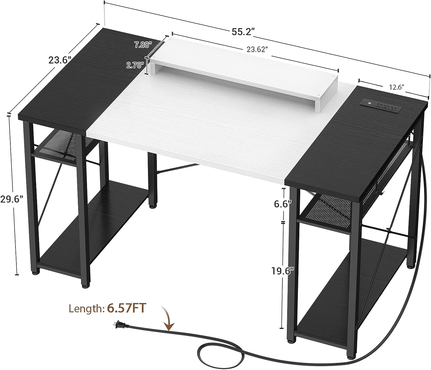 میز کامپیوتر با پایه مانیتور متحرک مدل armocity Computer Desk 55 Inch - ارسال 20 الی 25 روز کاری