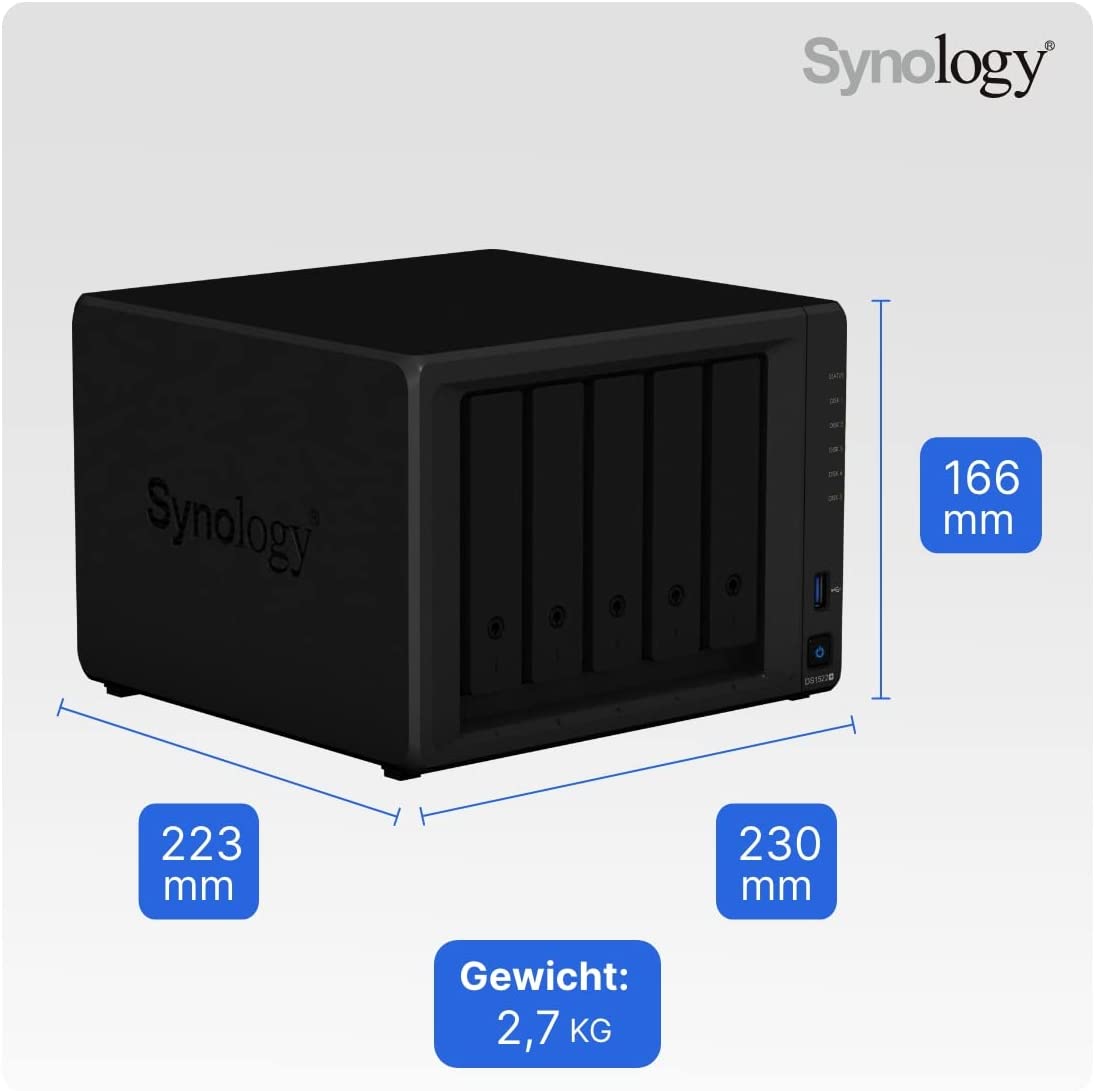 ذخیره ساز تحت شبکه برند Synology مدل DS1522+ 5 Bay Desktop NAS - ارسال 10 الی 15 روز کاری