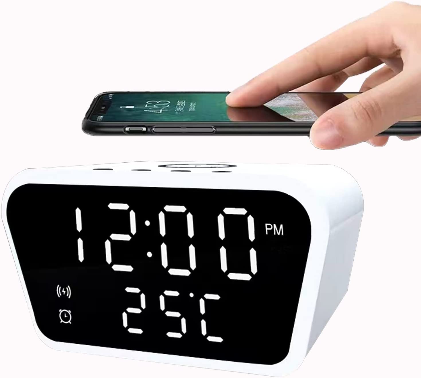 ساعت رومیزی با شارژر بی سیم GGEROU Digital Alarm Clocks with Fast Wireless Charging - ارسال ۱۰ الی ۱۵ روز کاری