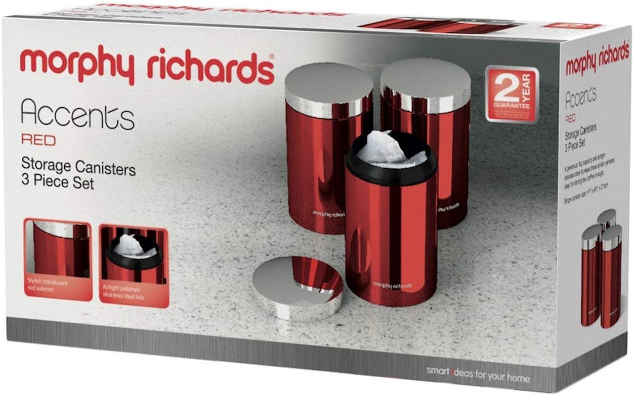 ظروف نگهداری 3 تکه مورفی ریچاردز مدل Morphy Richards 974069 Accents Kitchen Storage Canisters - ارسال 15 الی 20 روز کاری