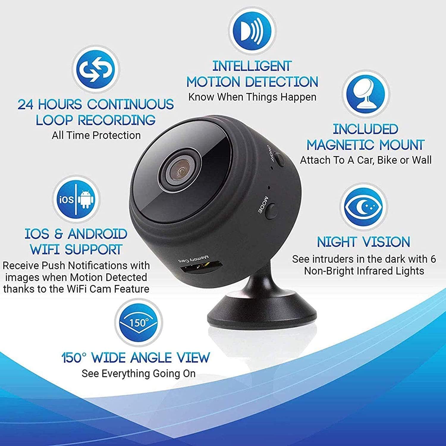دوربین مخفی بی سیم با ضبط صدا تشخیص حرکت مدل OUKELEE Mini Camera - ارسال 10 الی 15 روز کاری