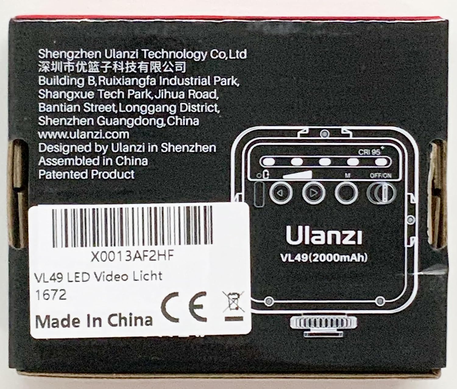 چراغ عکاسی جیبی مدل ULANZI VL49 2000mAh - ارسال 10 الی 15 روز کاری