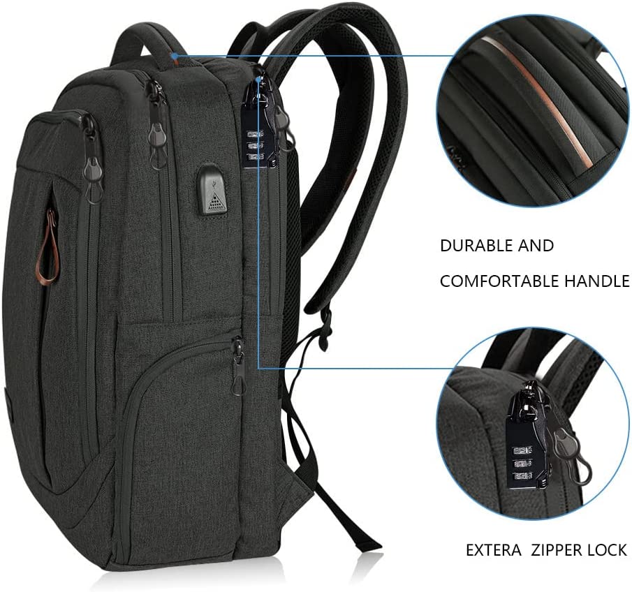 کوله پشتی با محفظه لپ تاپ KROSER مدل KTF757-Dark Grey - ارسال ۱۰ الی ۱۵ روز کاری