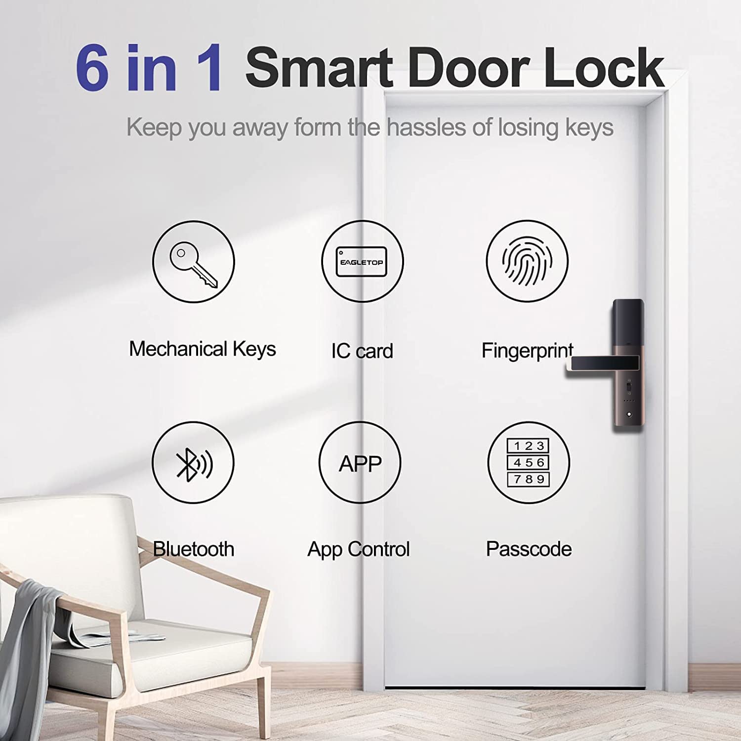 قفل درب هوشمند مدل Smart Door Lock - ارسال ۱۰ الی ۱۵ روز کاری