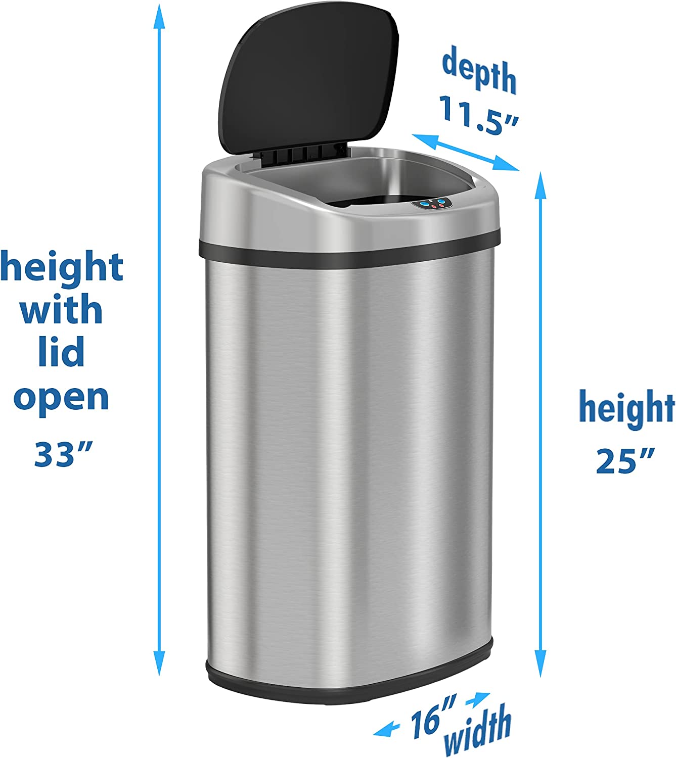 سطل زباله هوشمند با فیلتر بو مدل iTouchless 13 Gallon - ارسال 10 الی 15 روز کاری
