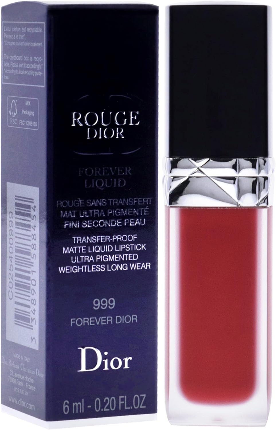 رژ لب مایع مات کریستین دیور مدل Christian Dior Forever Rouge 999 - ارسال 10 الی 15 روز کاری