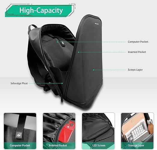 کوله پشتی لب تاب LED بلوتوث هوشمند مدل Crelander Laptop Backpack - ارسال 15 الی 20 روز کاری