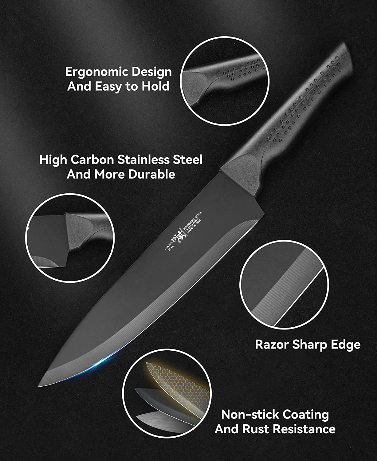 سرویس چاقو 15 تکه مدل knife set 15 Pcs Black - ارسال 20 الی 25 روز کاری