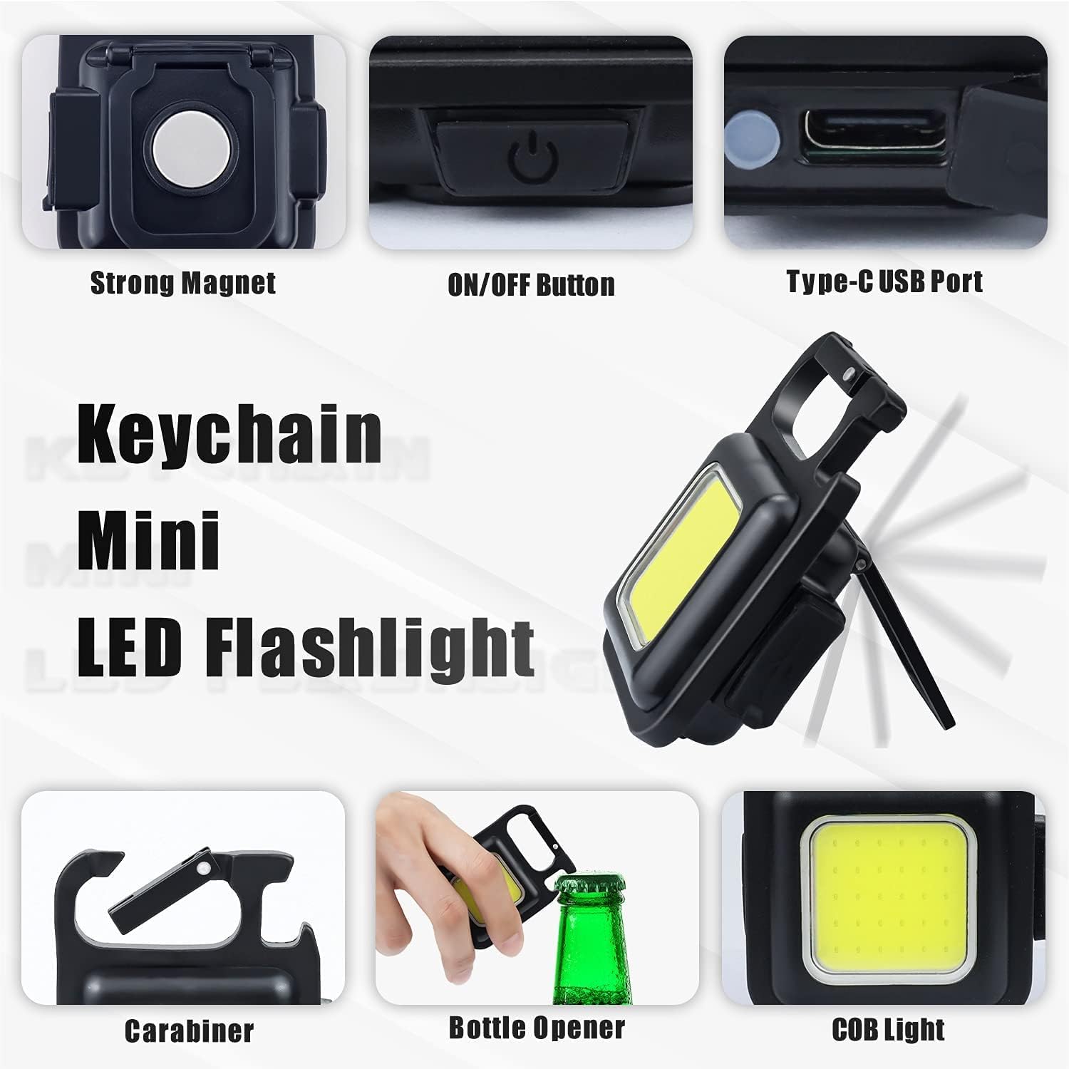 چراغ جیبی قابل حمل با پایه تاشو مدل LOZAFOT COB Mini Keychain - ارسال 10 الی 15 روز کاری
